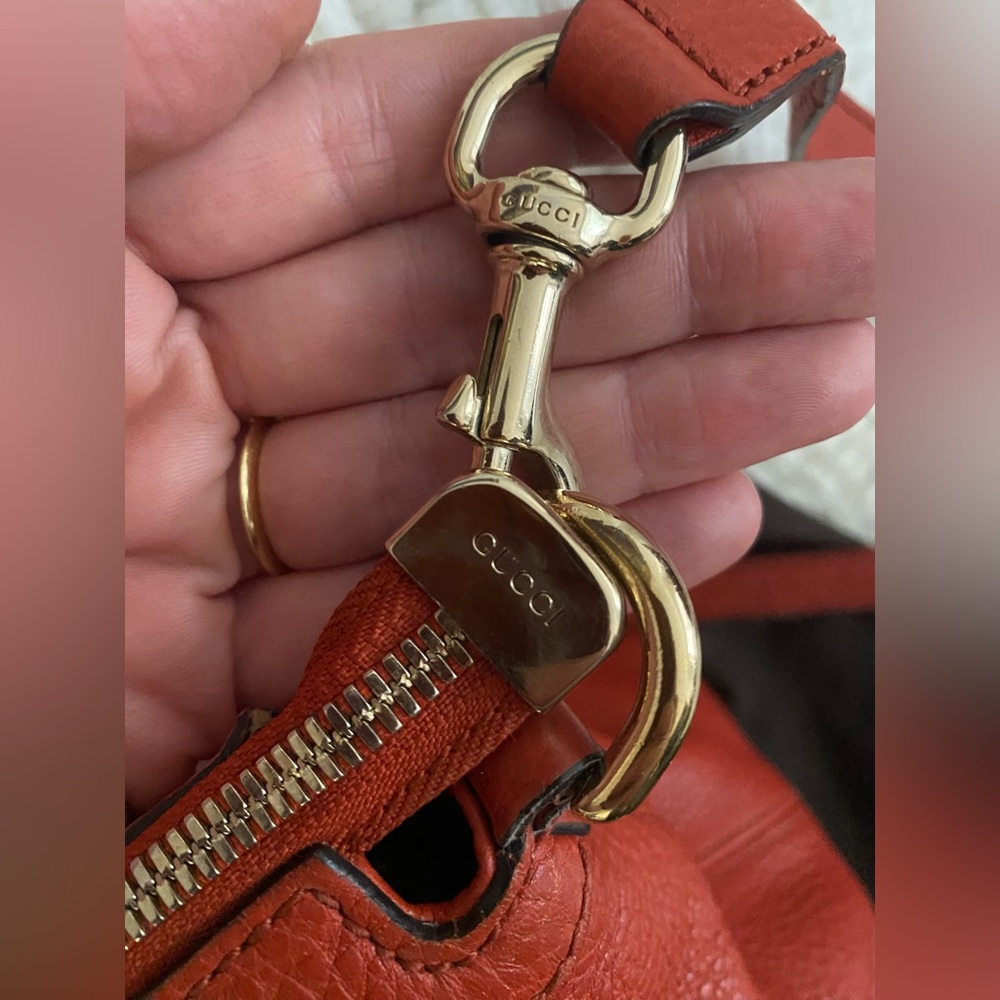 Gucci Soho Disco Crossbody Satchel Bag Red Leather Gold - Picture 6 of 16